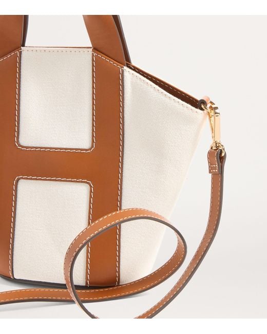 Harrods Brown Grab Canvas Tote Bag