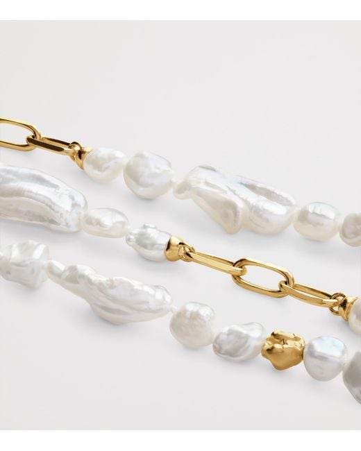 Monica Vinader Natural X Amy Powney Vermeil And Pearl Necklace
