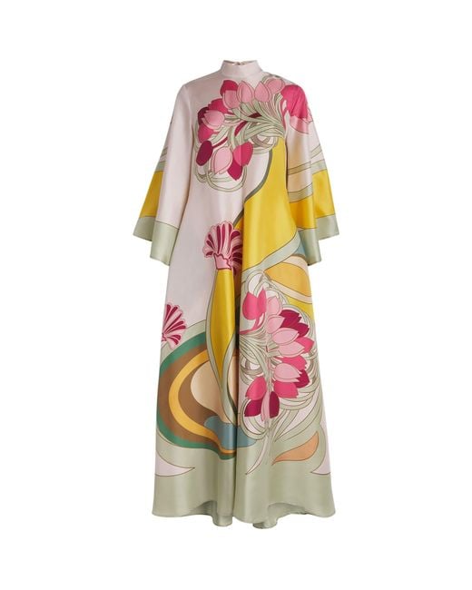 LaDoubleJ Multicolor Silk Tulip Magnifico Maxi Dress