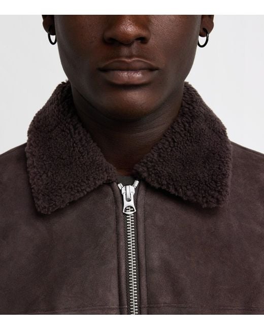 Rag & Bone Brown Shearling-Collar Jacket for men