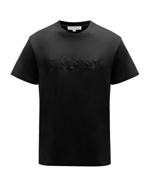 J.W. Anderson Black Logo-embroidered T-shirt for men