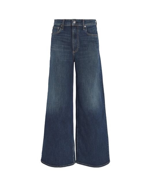 Rag & Bone Blue Flexi Sofie High-Rise Wide-Leg Jeans