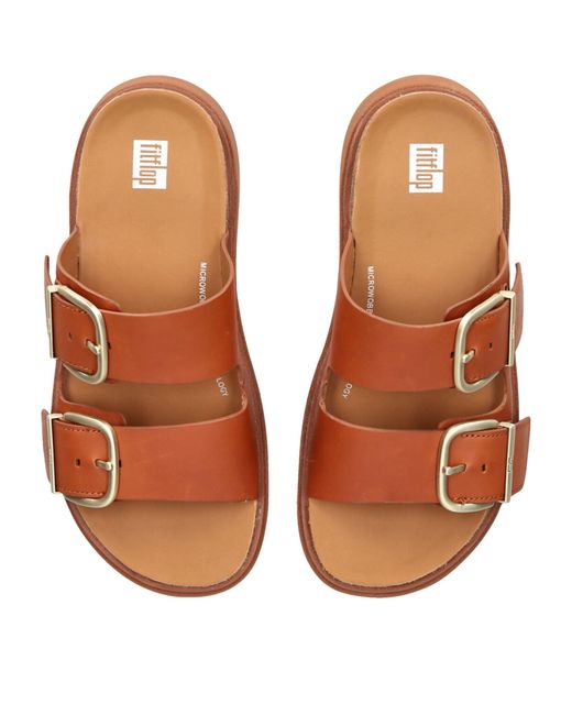 Fitflop Brown Gen-ff Two-buckle Leather Sandals