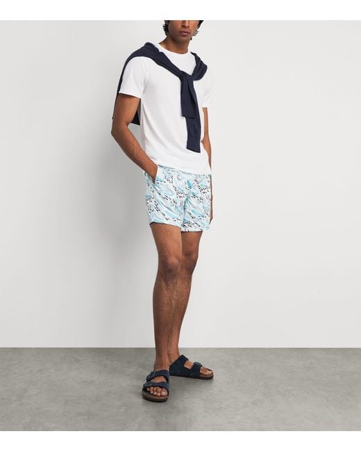 Vilebrequin Blue Whale-Embroidered Mistral Swim Shorts for men