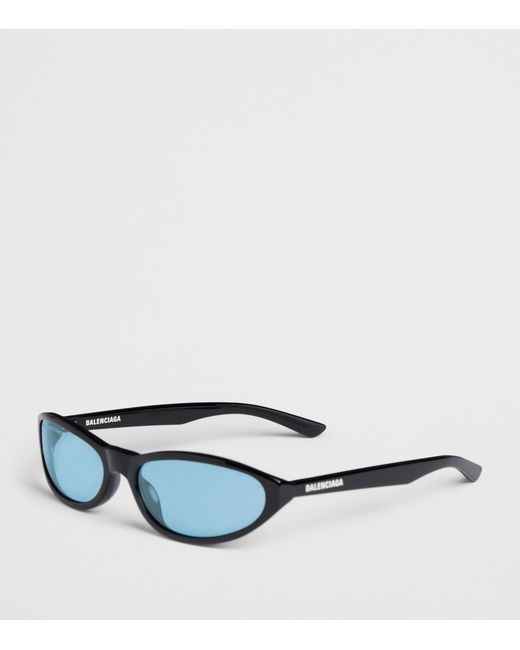 Balenciaga Blue Acetate Neo Round Sunglasses