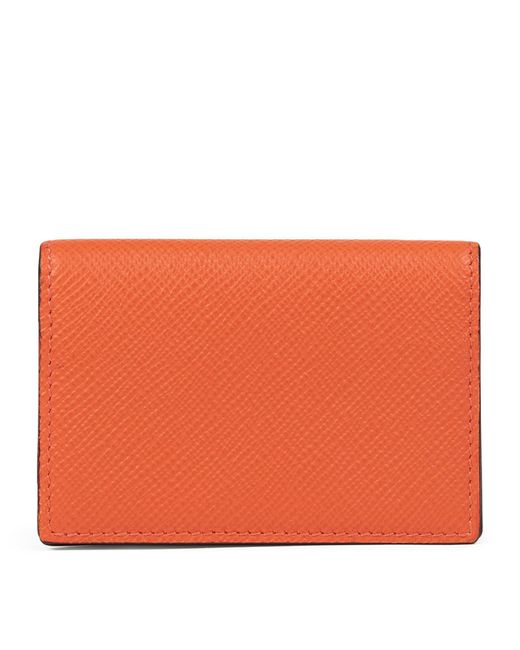 Smythson Orange Panama Leather Folded Card Holder