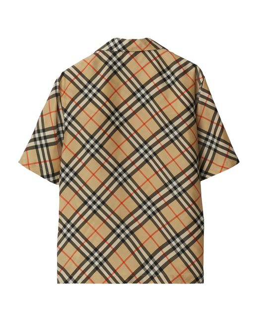 Burberry Gray Oversized Silk Check Shirt for men