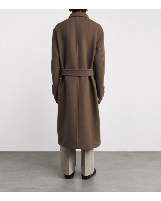 Lemaire Brown Wool Overcoat for men