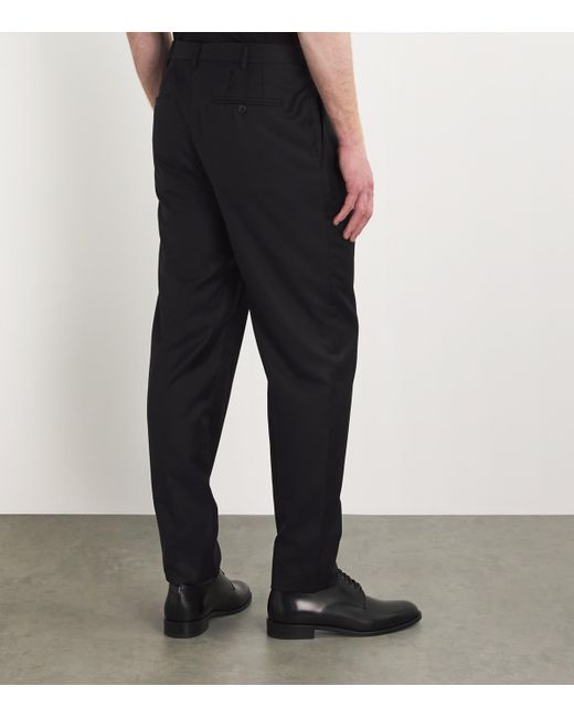 Giorgio Armani Black Virgin Wool Tailored Trousers for men