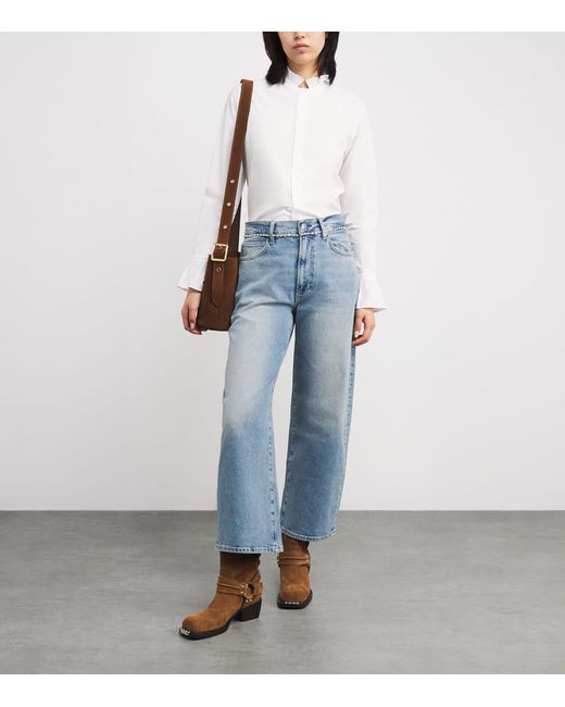 PAIGE Blue Arellia High-Rise Barrel-Leg Jeans