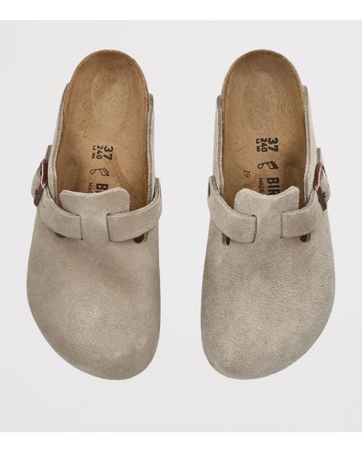 Birkenstock Brown Suede Boston Clogs