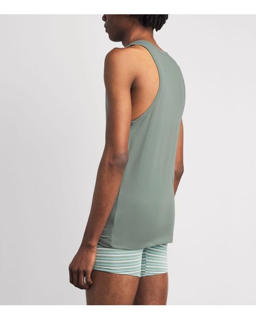 Calvin Klein Blue Stretch-Cotton Vests for men