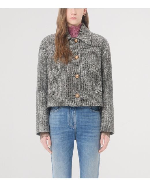 Valentino Gray Virgin Wool-Blend Coat