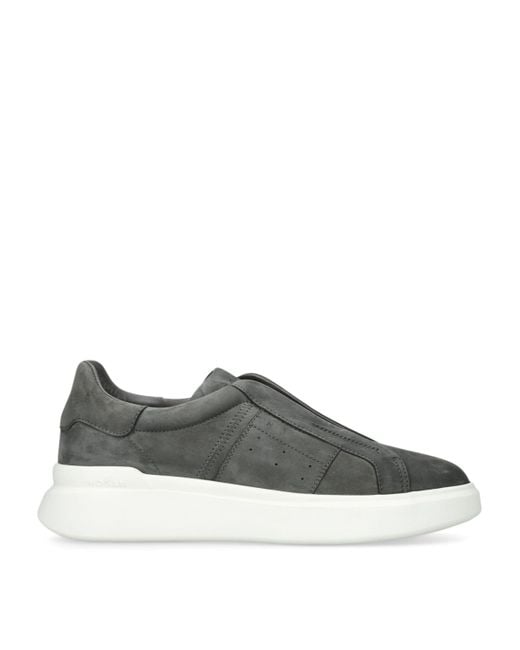 Hogan Green Suede Fascia Slip-On Sneakers for men