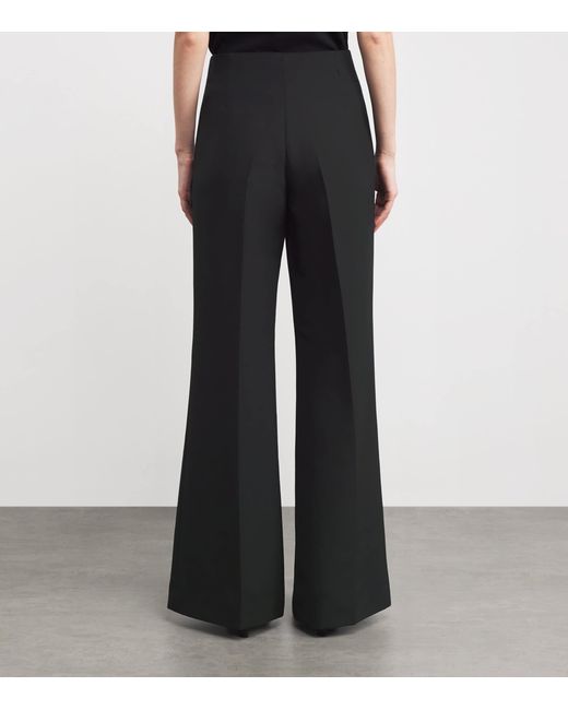 Sandro Black High-Rise Wide-Leg Trousers