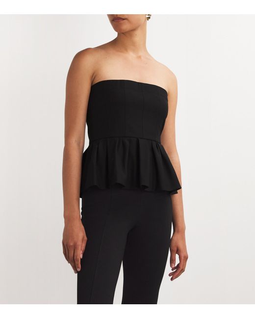 Maje Black Bustier Peplum Top