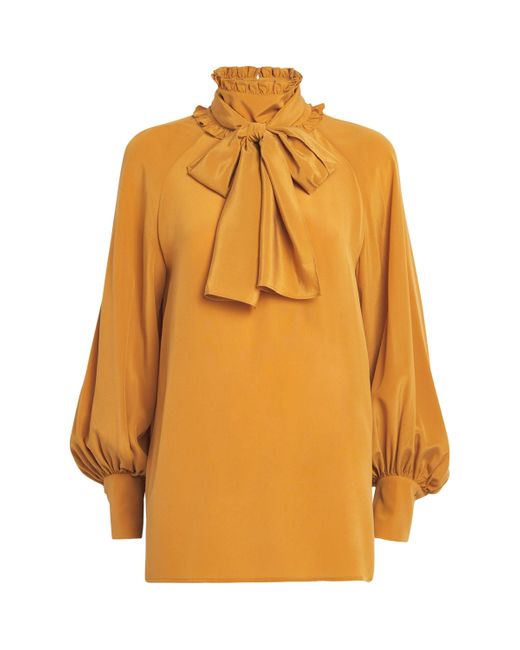 Weekend by Maxmara Orange X Giuliva Heritage Silk Blouse