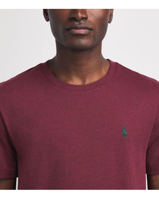 Polo Ralph Lauren Red Cotton Custom Slim-Fit T-Shirt for men