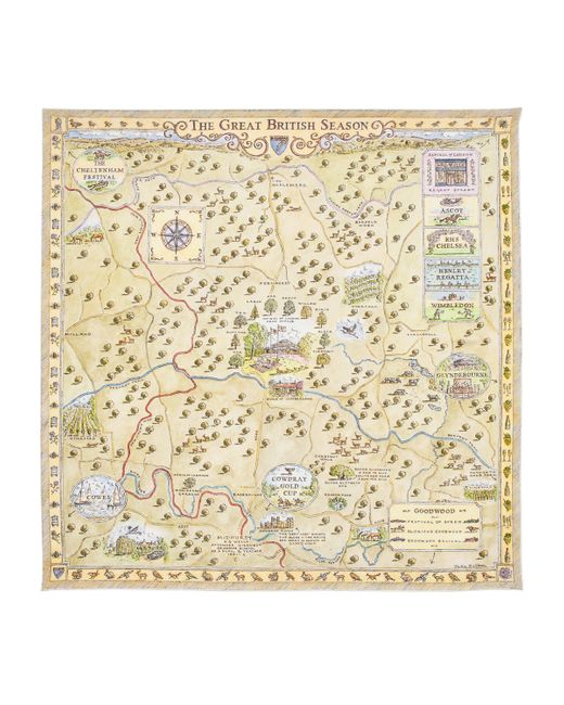 Aspinal Natural Silk Great British Season Scarf