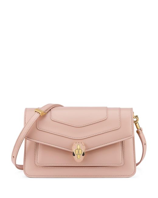 BVLGARI Pink Small Calf Leather Serpenti Forever East-West Shoulder Bag