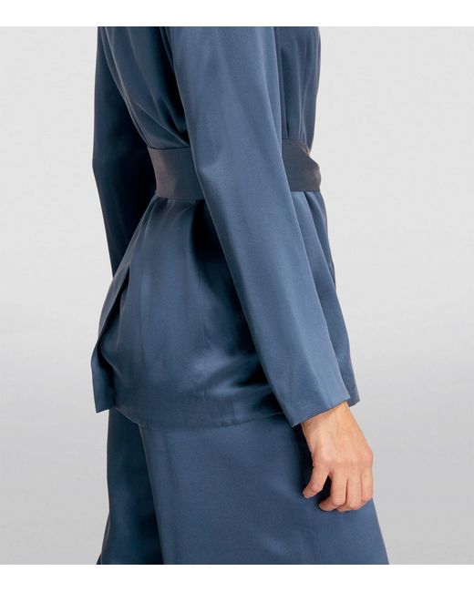Olivia Von Halle Blue Silk Jagger Pyjama Set