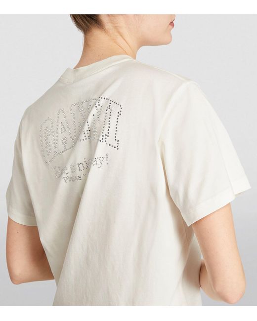 Ganni White Rhinestone T-shirt