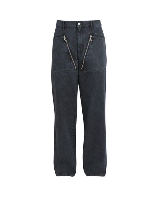 Dries Van Noten Blue Zip-Detail Straight-Leg Jeans for men
