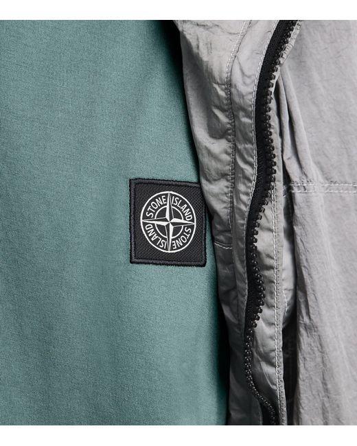 Stone Island Green Cotton Compass Logo T-Shirt for men