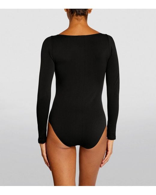 Falke Black Long-Sleeved Bodysuit