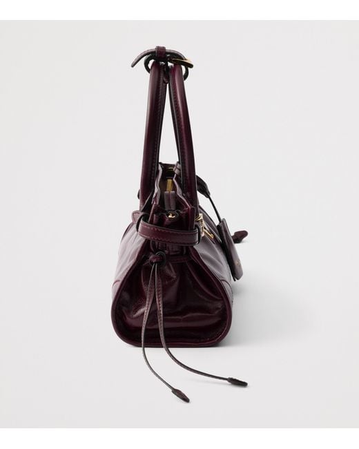 Prada Purple Mini Leather Bonnie Shoulder Bag