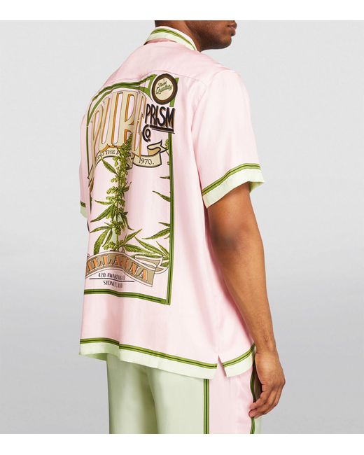 Camilla Pink Silk Short-sleeve Shirt for men