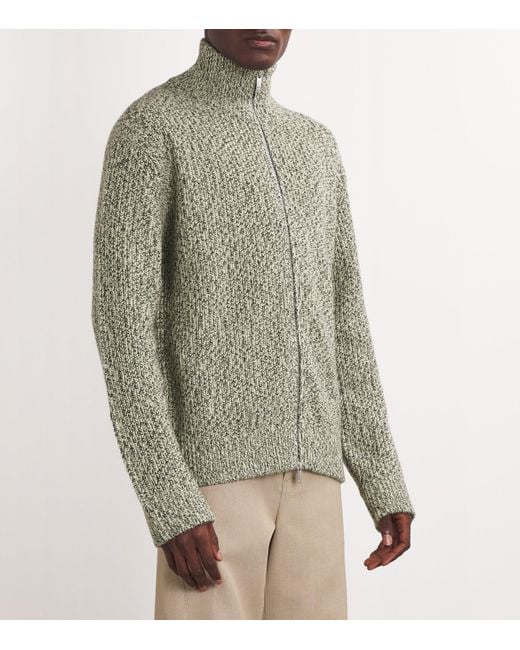 Nanushka Green Sonni Zip-Up Sweater for men