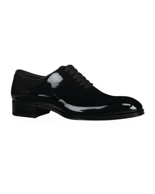 Tom Ford Black Patent Eve Oxford Brogues for men