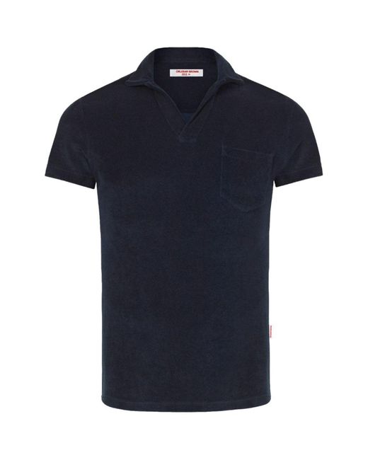Orlebar Brown Blue Organic Terry Cotton Polo Shirt for men