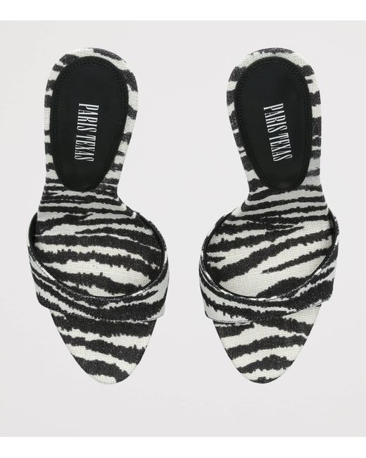 Paris Texas Metallic Canvas Zebra Lidia Mules 105