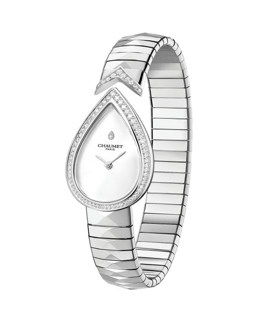Chaumet White Stainless Steel And Diamond Joséphine Aigrette Watch