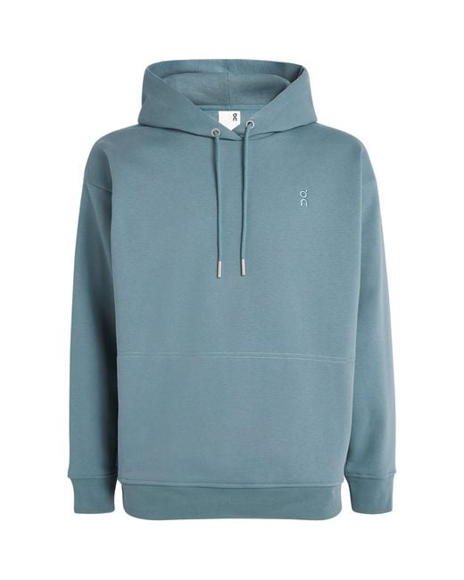 On Shoes Blue Cott-Blend Club Collective Hoodie for men