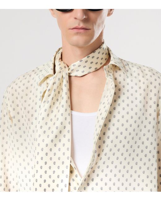 Tom Ford White Silk Micro-Pattern Shirt for men