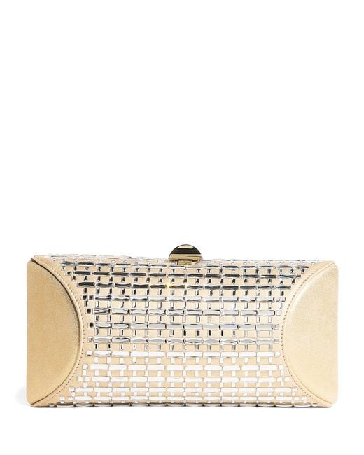 Rodo Natural Satin Embellished Tube Plus Clutch Bag
