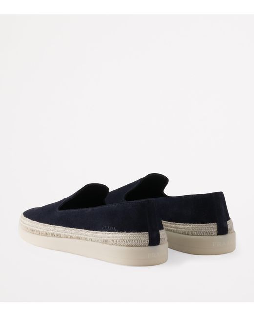 Prada Blue Suede Loafers for men