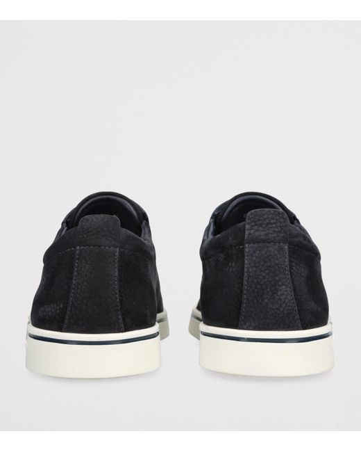 Ferragamo Blue Suede Alfie Slip-On Sneakers for men