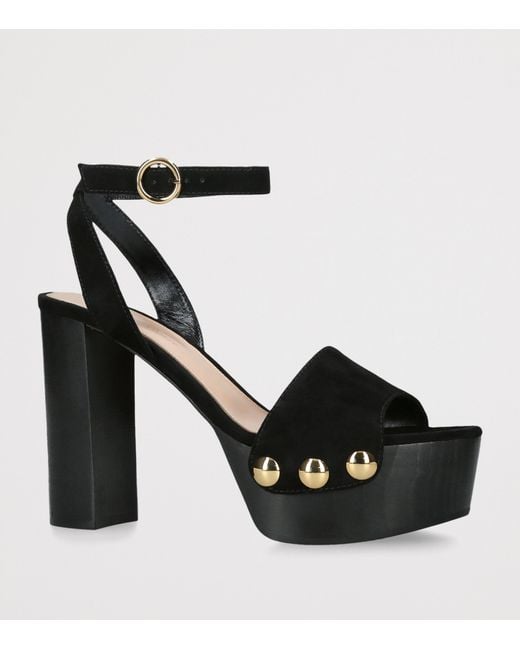 Gianvito Rossi Black Suede Ardéa Platform Sandals 70