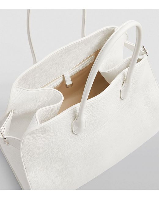 The Row Leather Margaux 17 Tophandle Bag in White Lyst