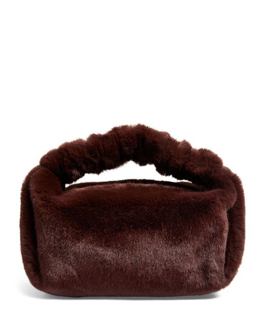 Alexander Wang Brown Small Faux Fur Scrunchie Bag