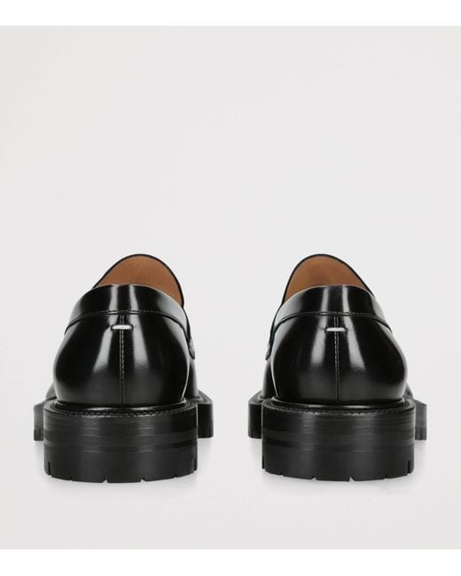 Maison Margiela Black Leather Tabi County Loafers for men