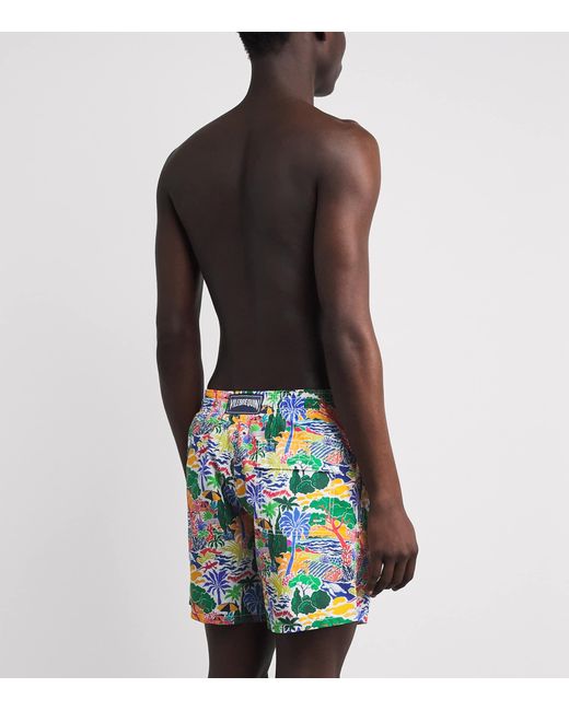 Vilebrequin Multicolor Seaside Life Print Moorea Swim Shorts for men