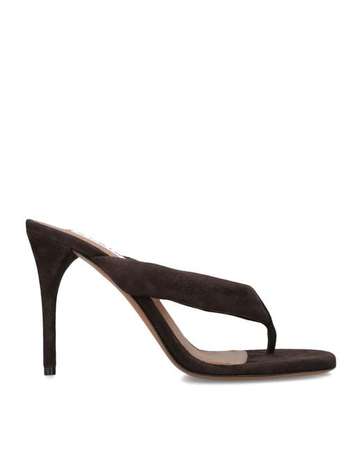 Alaïa Brown Suede Thong Sandals 90