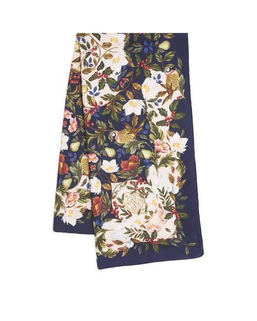Harrods Multicolor Silk Floral Scarf