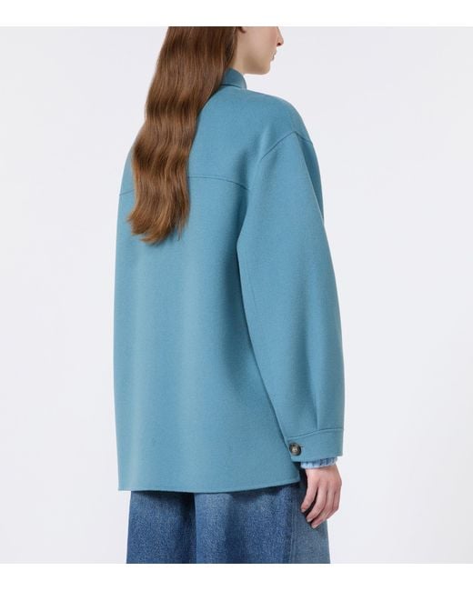 Weekend by Maxmara Blue Wool-Blend Short Coat