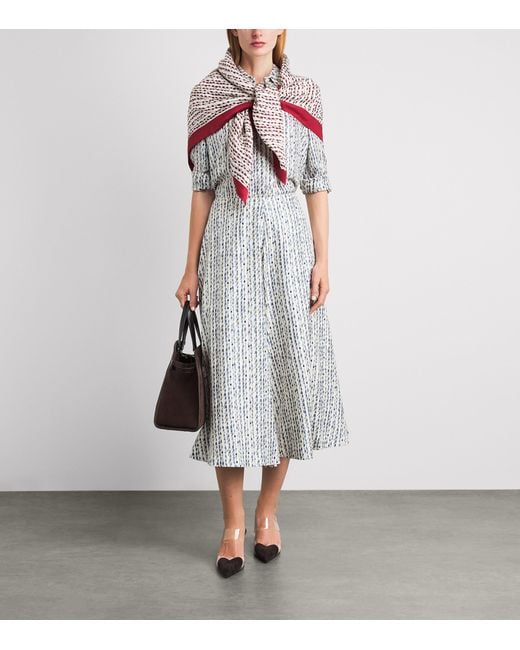 Altuzarra Gray Silk Bluebell Print Varda Midi Skirt